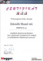 Certifikát vyhledávání poruch Z.Mazel, ml.